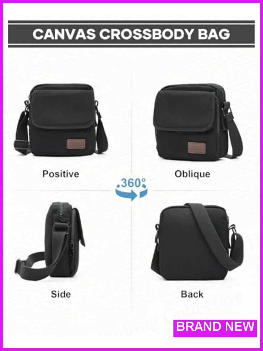 Vintage Canvas Messenger Bag Crossbody Sling for Men Women